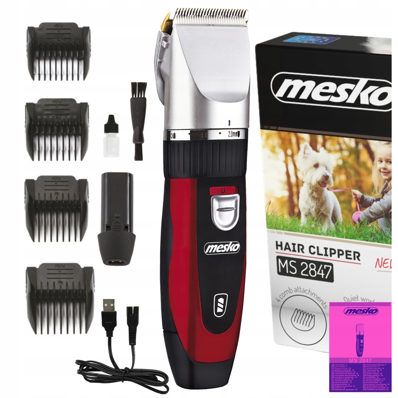 Levně Stříhací stroj pro zvířata Ms 2847 Tichý Bezdrátový s Usb