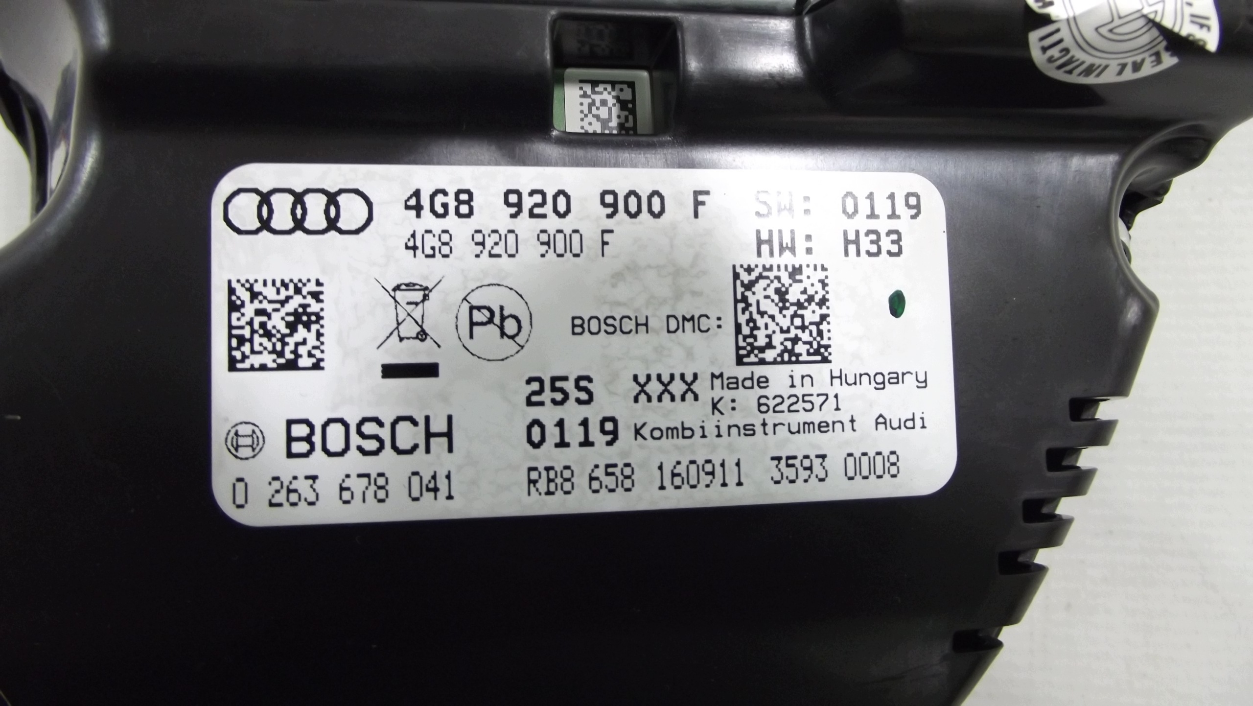 Audi A6 C7 dials dials 4G8920900F