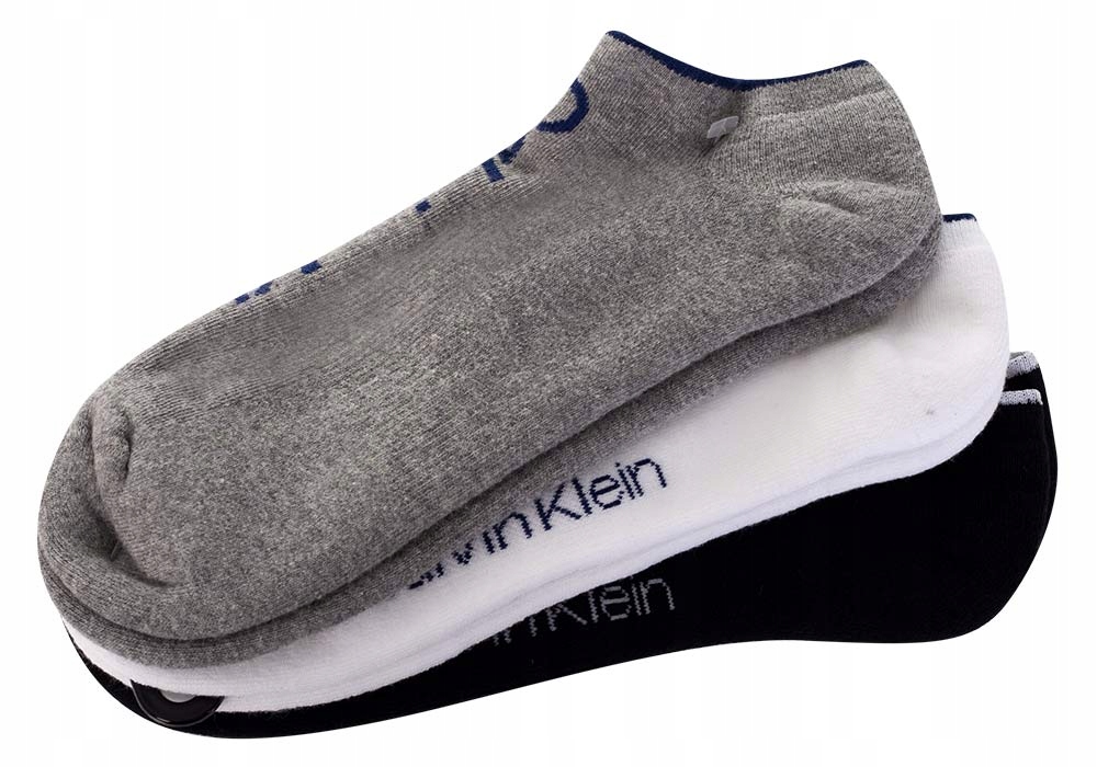 CALVIN KLEIN STOPKI 3P WHITE/BLACK/GREY r.40-46 Rozmiar 40-46