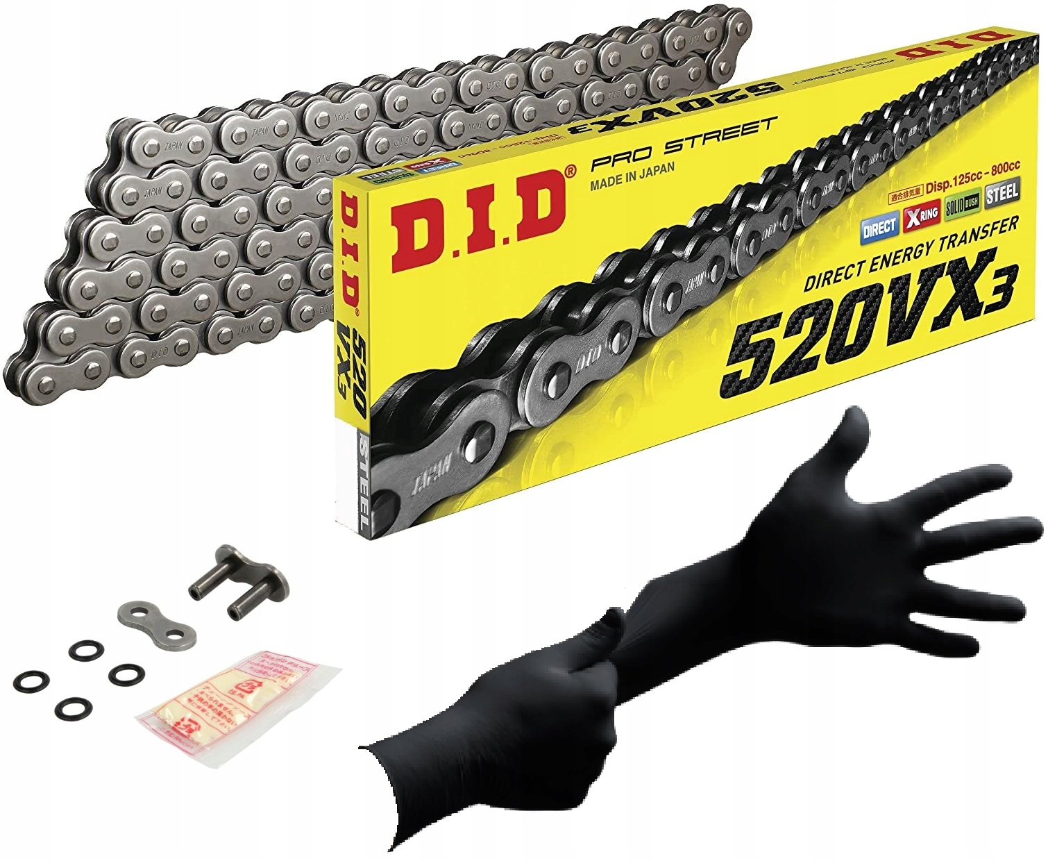 DID520VX3-106ZB - ЛАНЦЮГОВИЙ ПРИВІД DID 520 VX3 106 ОСЕРЕДКІВ ЧОРНИЙ