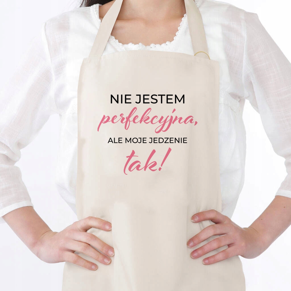 Dámská Kuhenní Zástěra Béžová Dárek k Svátek Matek Nejsem dokonalá