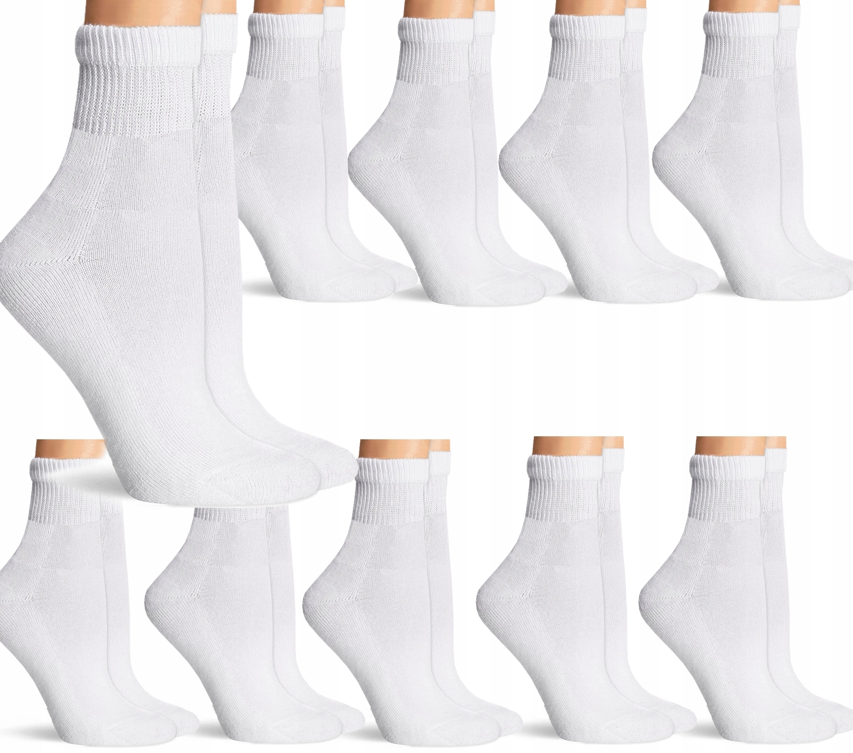 

10 x Damskie Bawełniane Skarpety Sportowe B 39-42