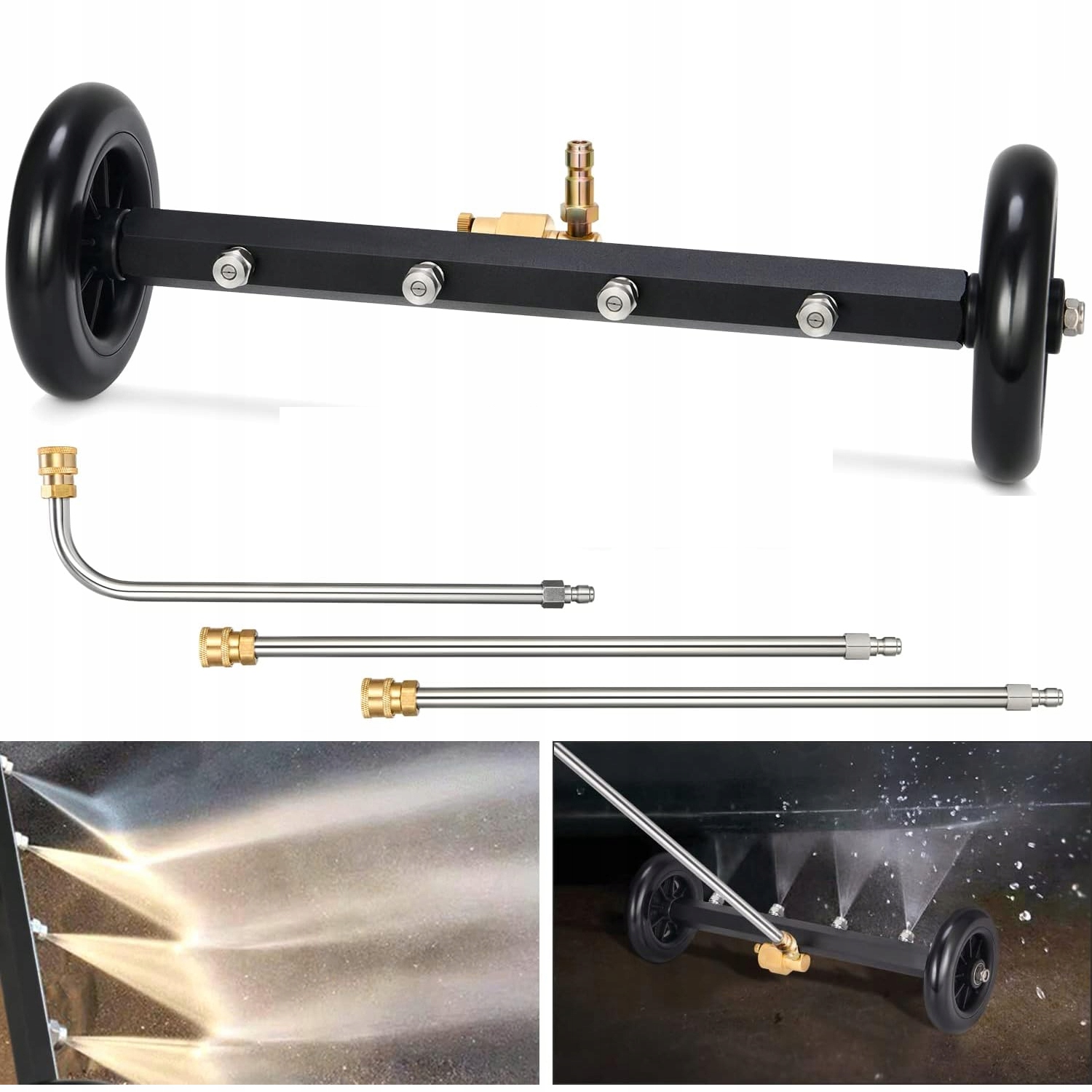 Podvozková Čistící Hlavice 4000PSI Pro Čištění Podvozků A Dlažby 40cm Se 4 Try Skami