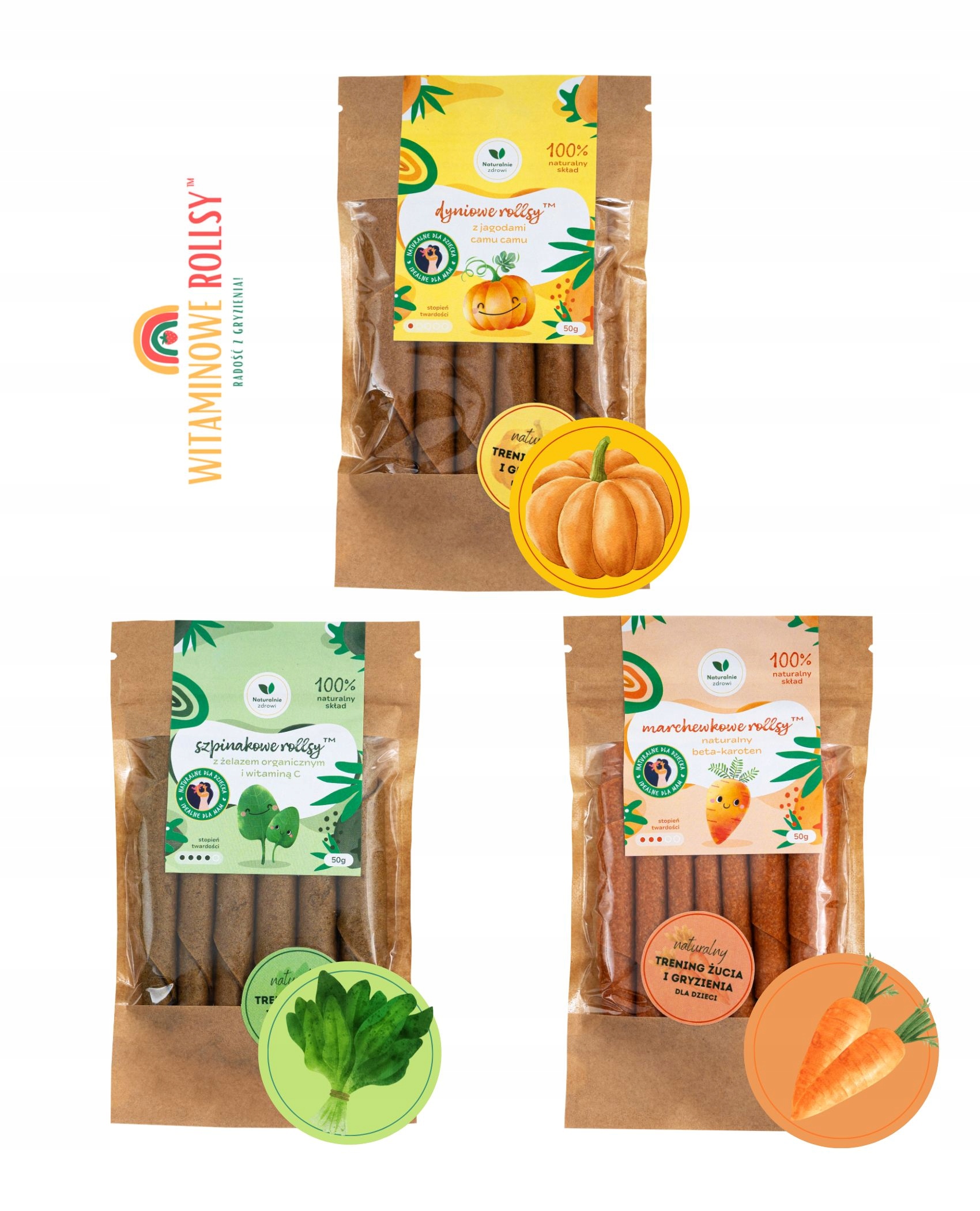 Witaminowe rollsy warzywna przekąska zestaw 150 g