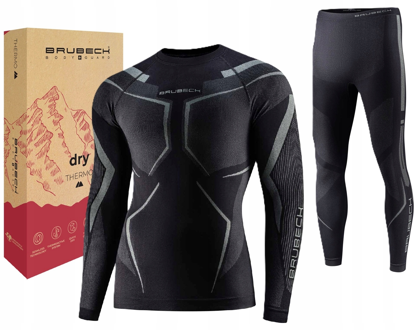 Brubeck Dry Męski Zestaw Termoaktywny Bielizna Oddychająca Sportowa M