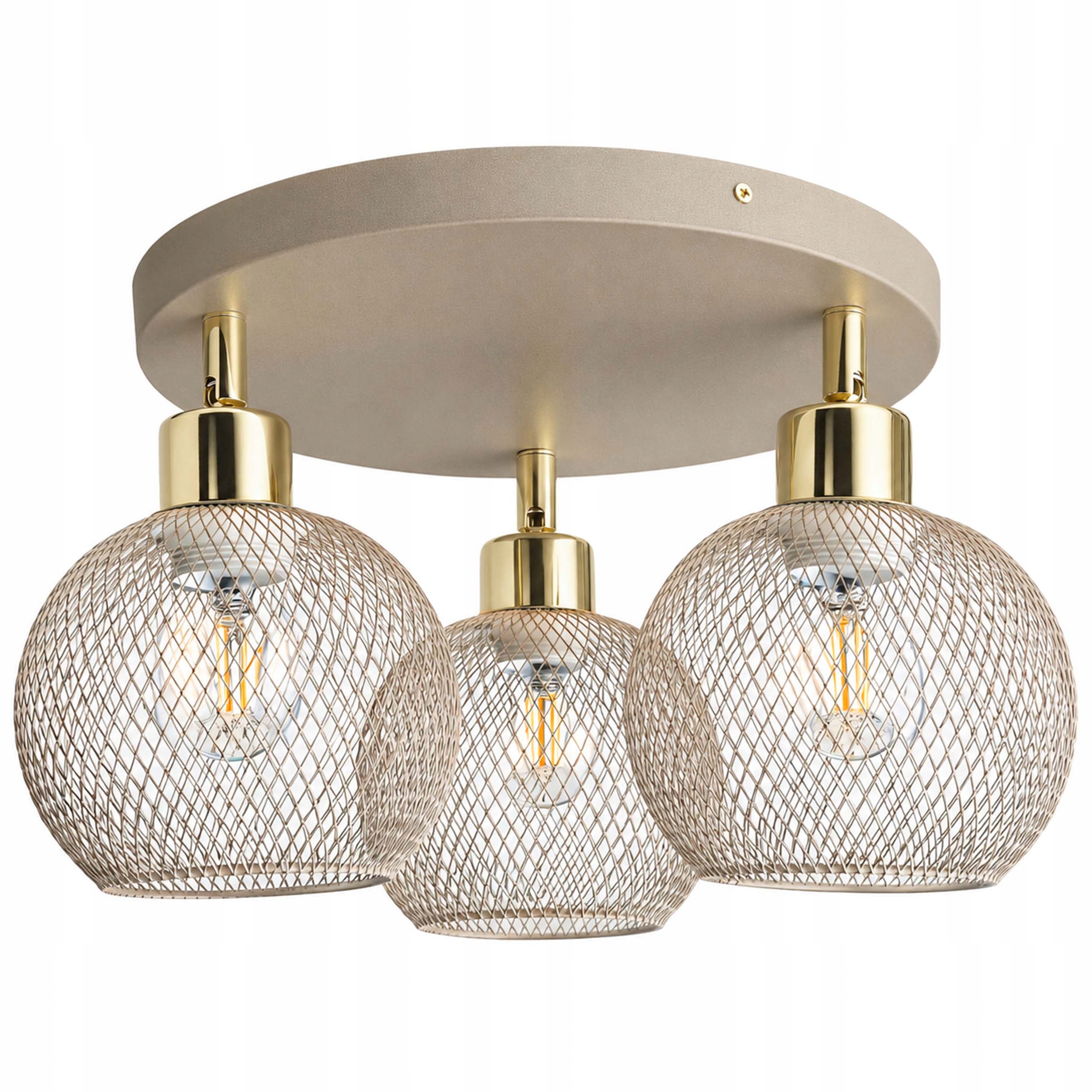 Stropní Svítidlo Stropní Svítidlo Lustr 3xE27 Béžová Kašmír Loft Edison do pokoje