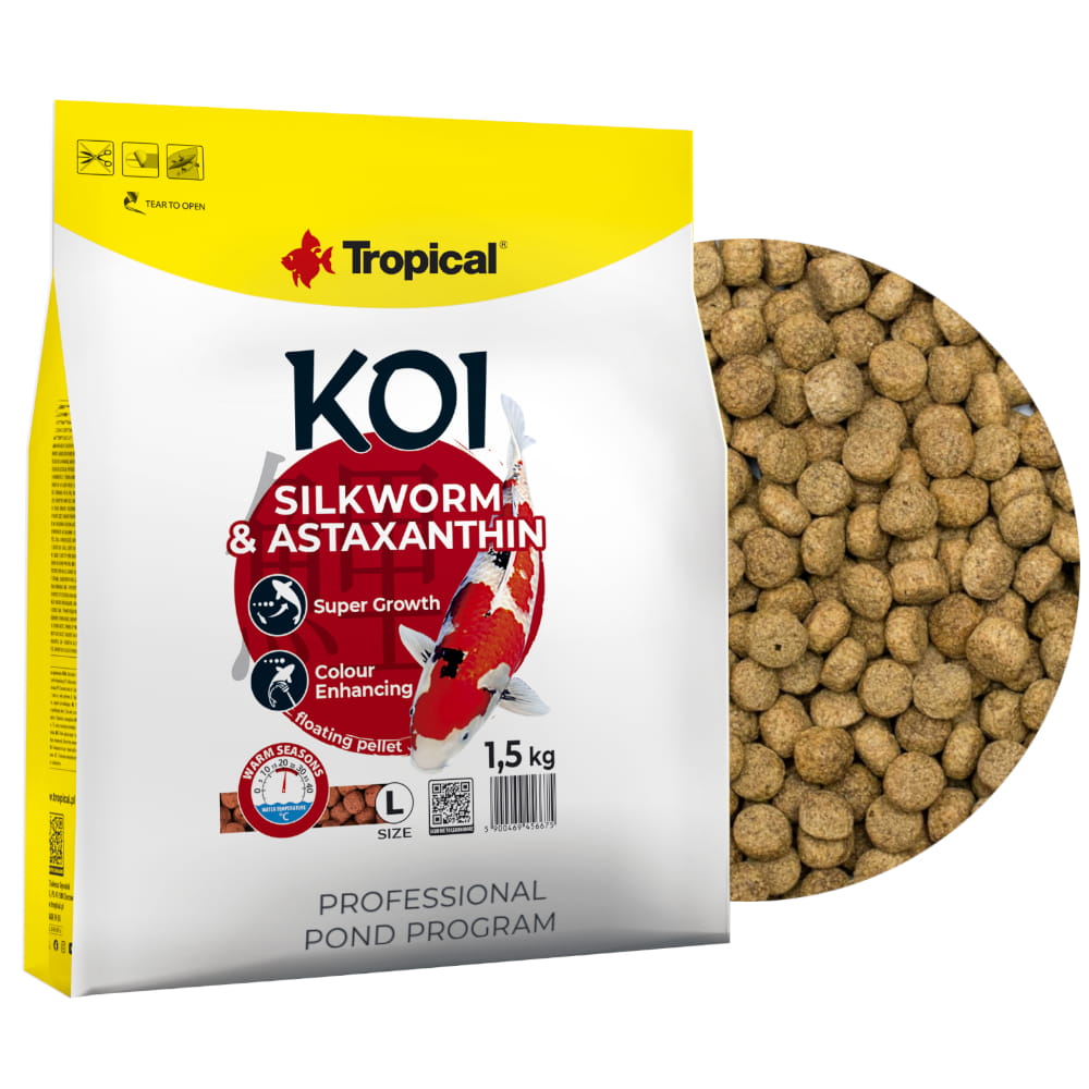 Tropical Koi Silkworm&Astaxanthin L 5L 1,5 kg Krmivo pro kapry Koi