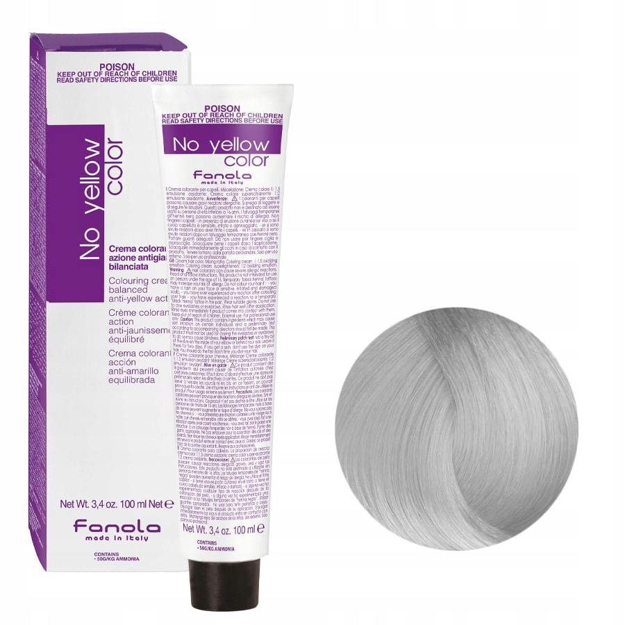 

No Yellow Color Farba T.21 Ash Toner 100ML Fanola