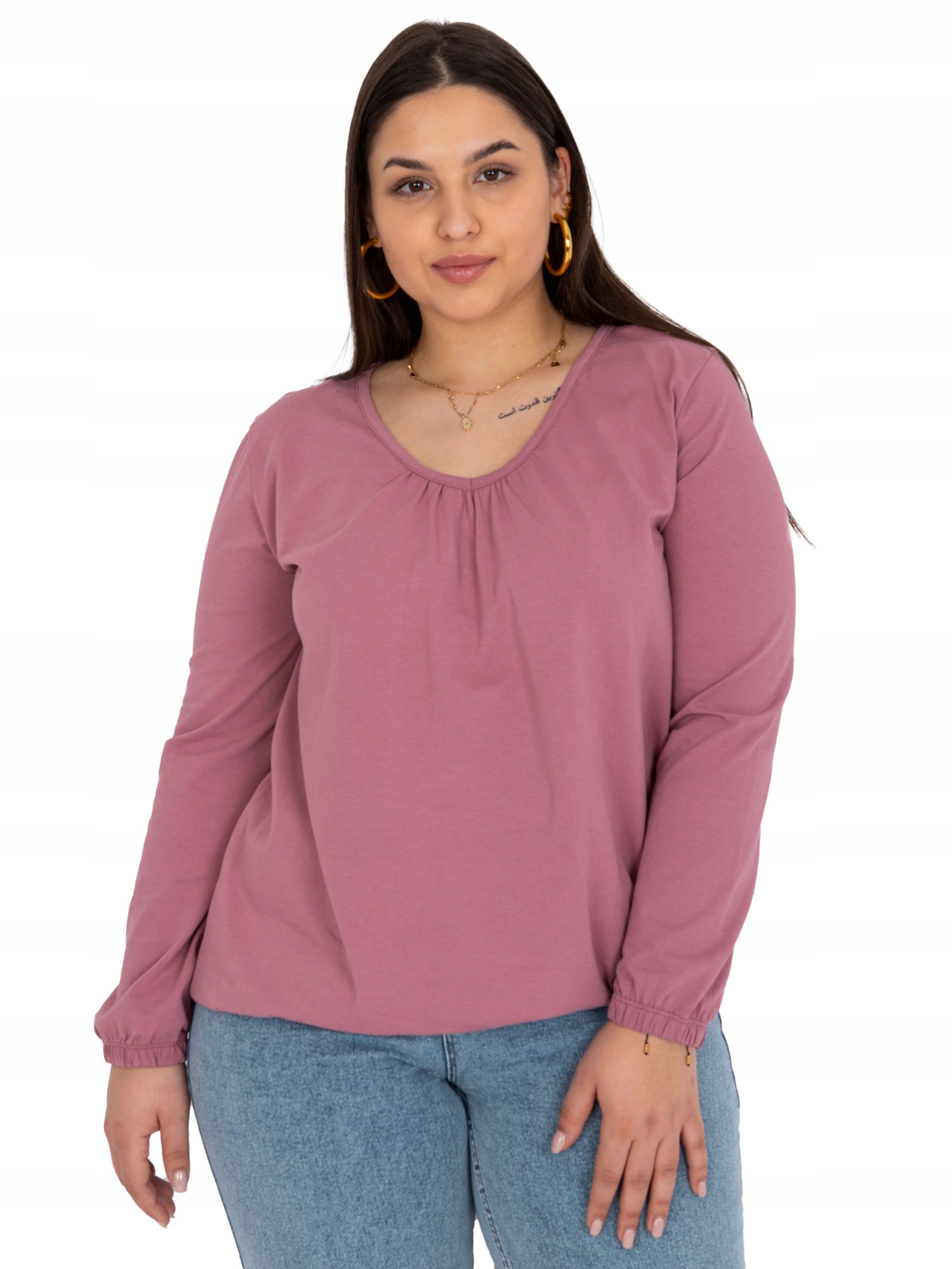 

Wygodna Bluzka Damska w serek Plus Size - XL