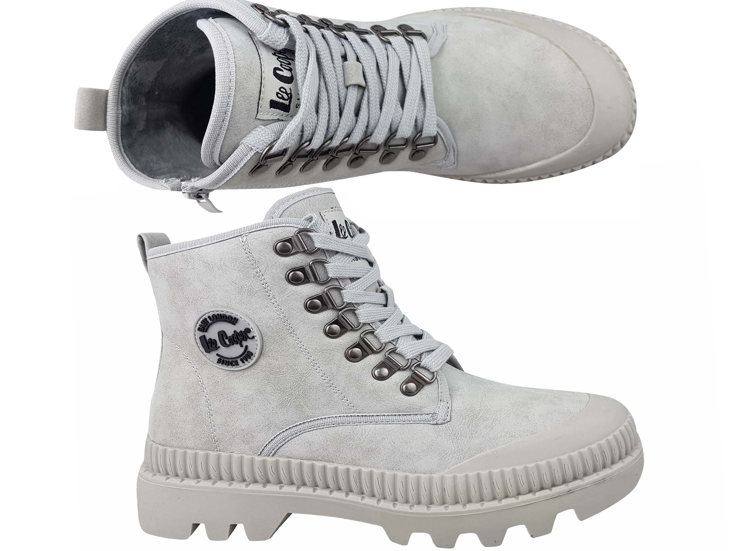 LEE COOPER OUTDOOR BUTY TRAPERY WORKERY SZARE Oryginalne opakowanie producenta pudełko