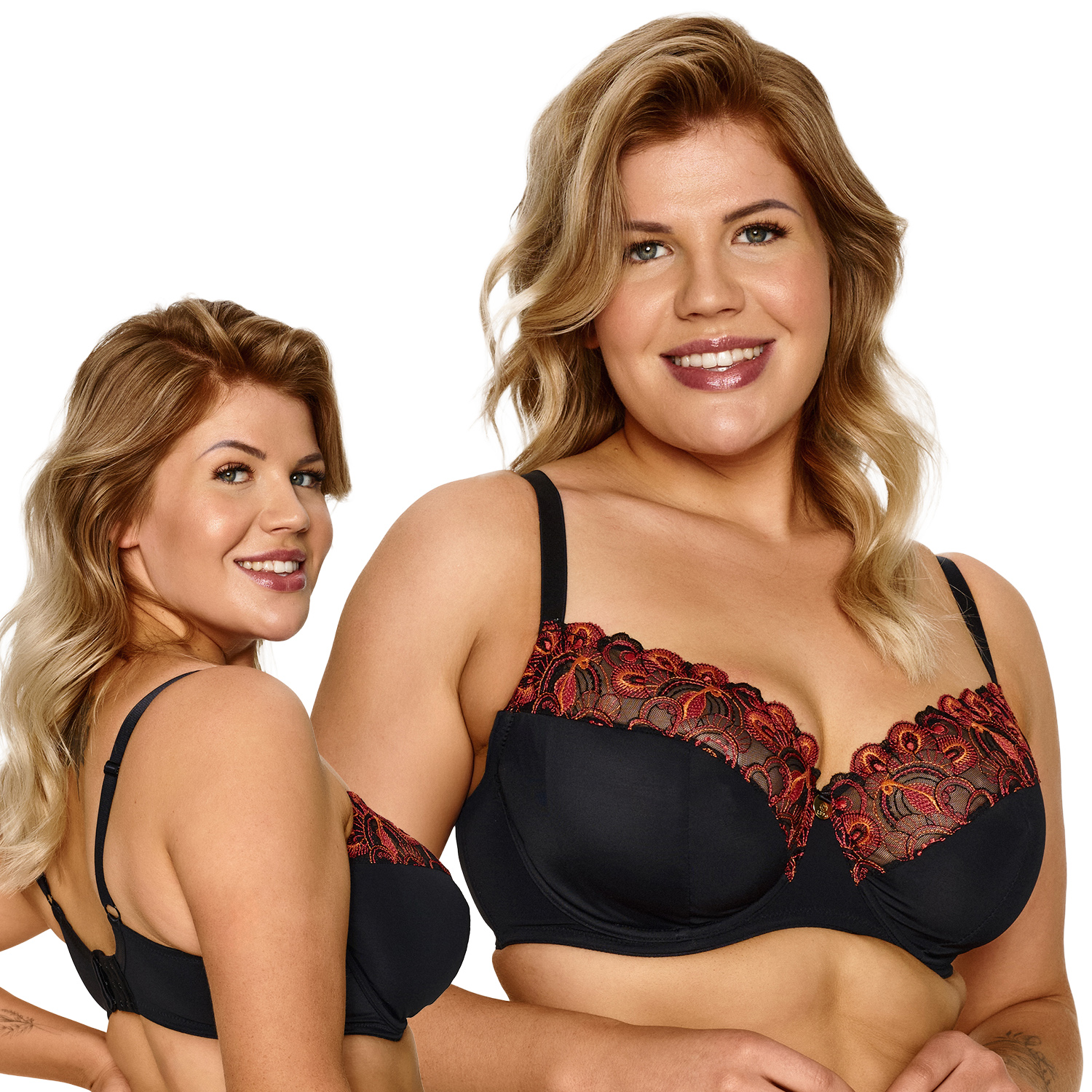 Lupo 2612 Big černo-červená 75J měkká podprsenka