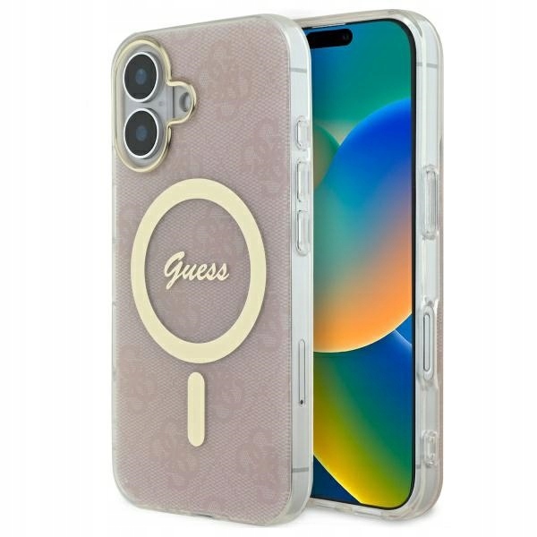 Pouzdro pro iPhone 16 Plus Guess Růžové Hardcase MagSafe