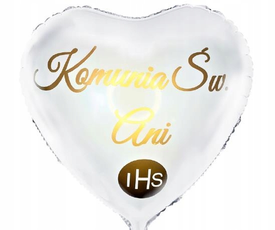 

Balon na Komunię Komunia Imię Serce Białe 60 cm