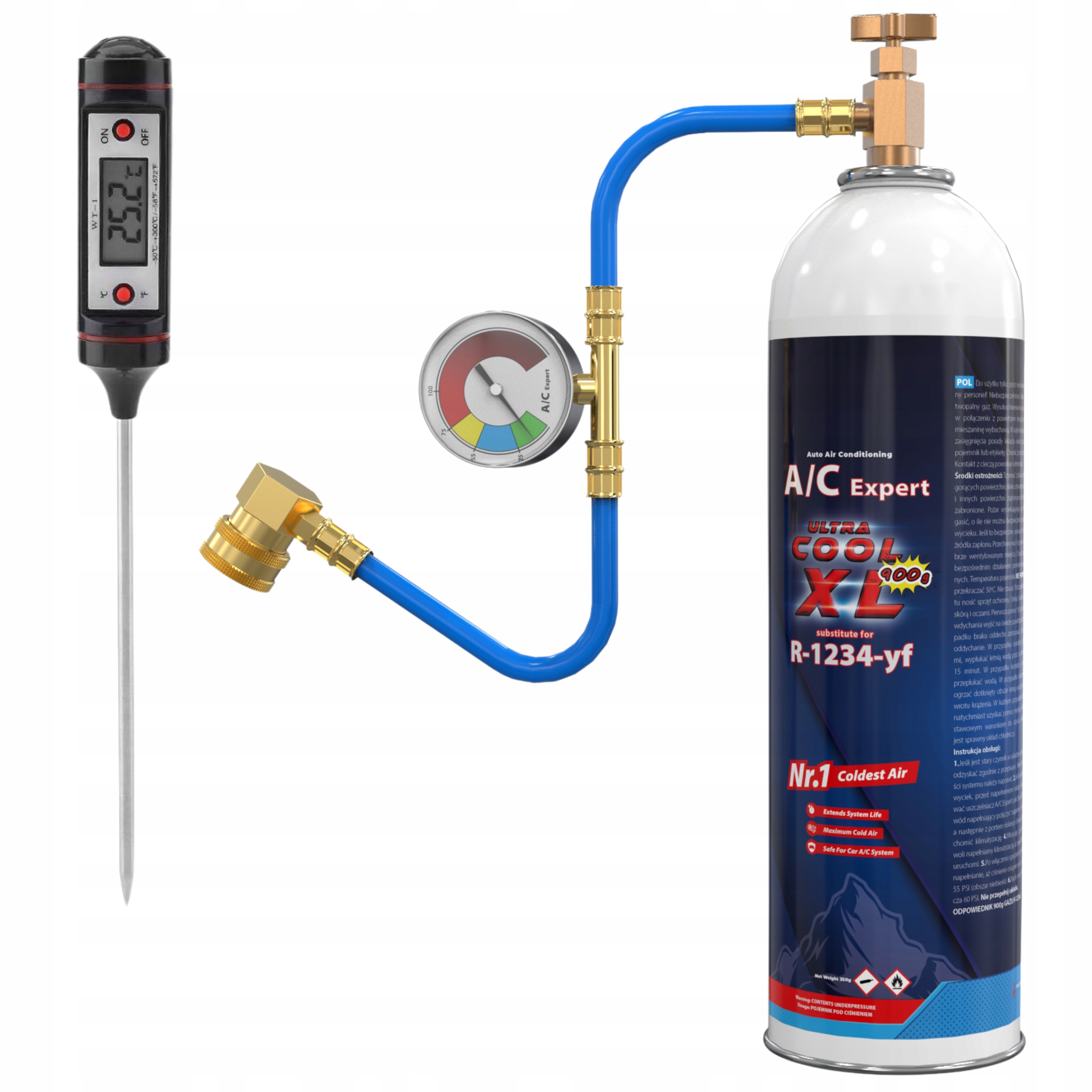 Sada XL plnění klimatizace plyn R1234yf Ac EXpert teploměr