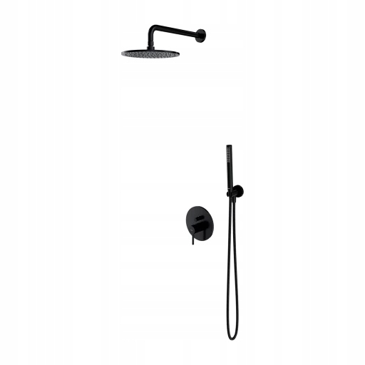 Podomietkový sprchový systém, čierny polomat