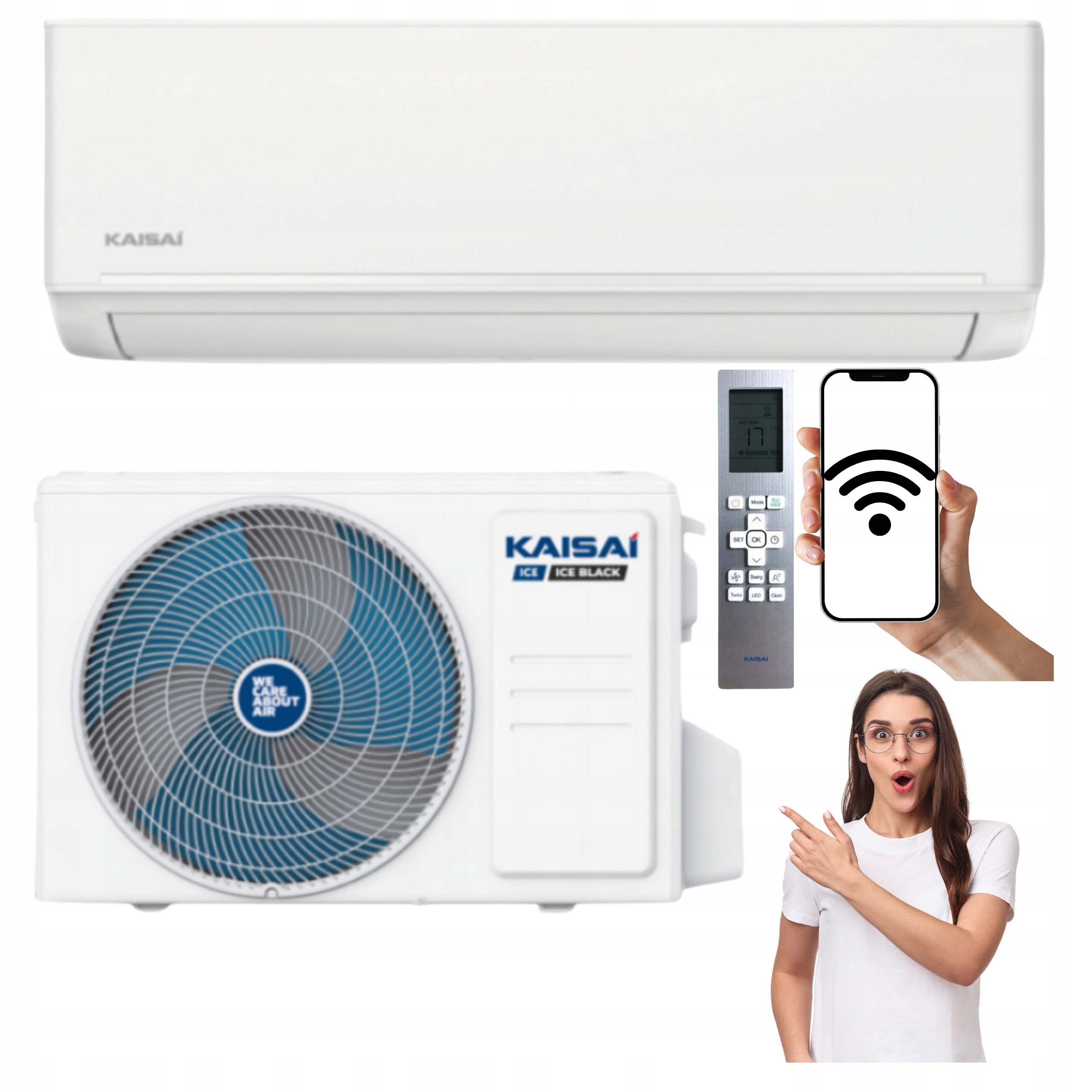 Nástenný klimatizátor Kaisai Ice 3,5 kW 40 m2 Wifi s ohrievačom BioHEPA Do Domácnosti