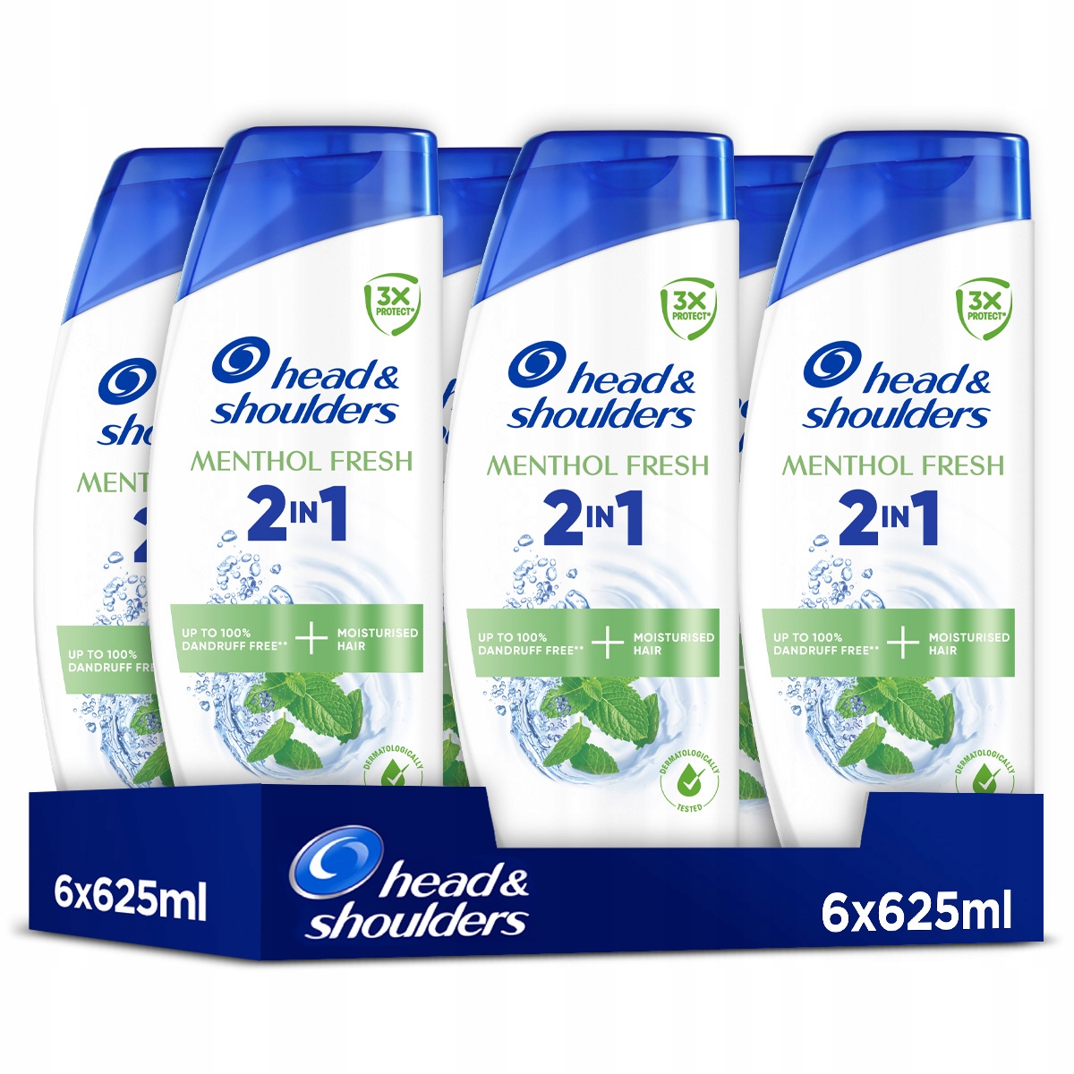 Head & Shoulders Menthol 2w1 Przeciwłupieżowy szampon z odżywką 6x625ml