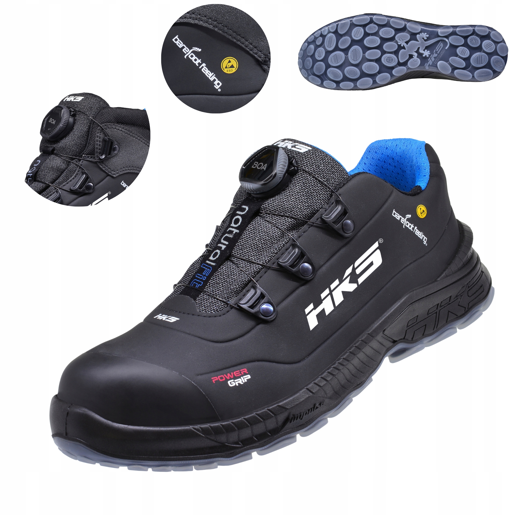 Lekkie Buty Robocze Bhp Półbuty Ochronne S3 Hks BFS70 Boa Barefoot r.48