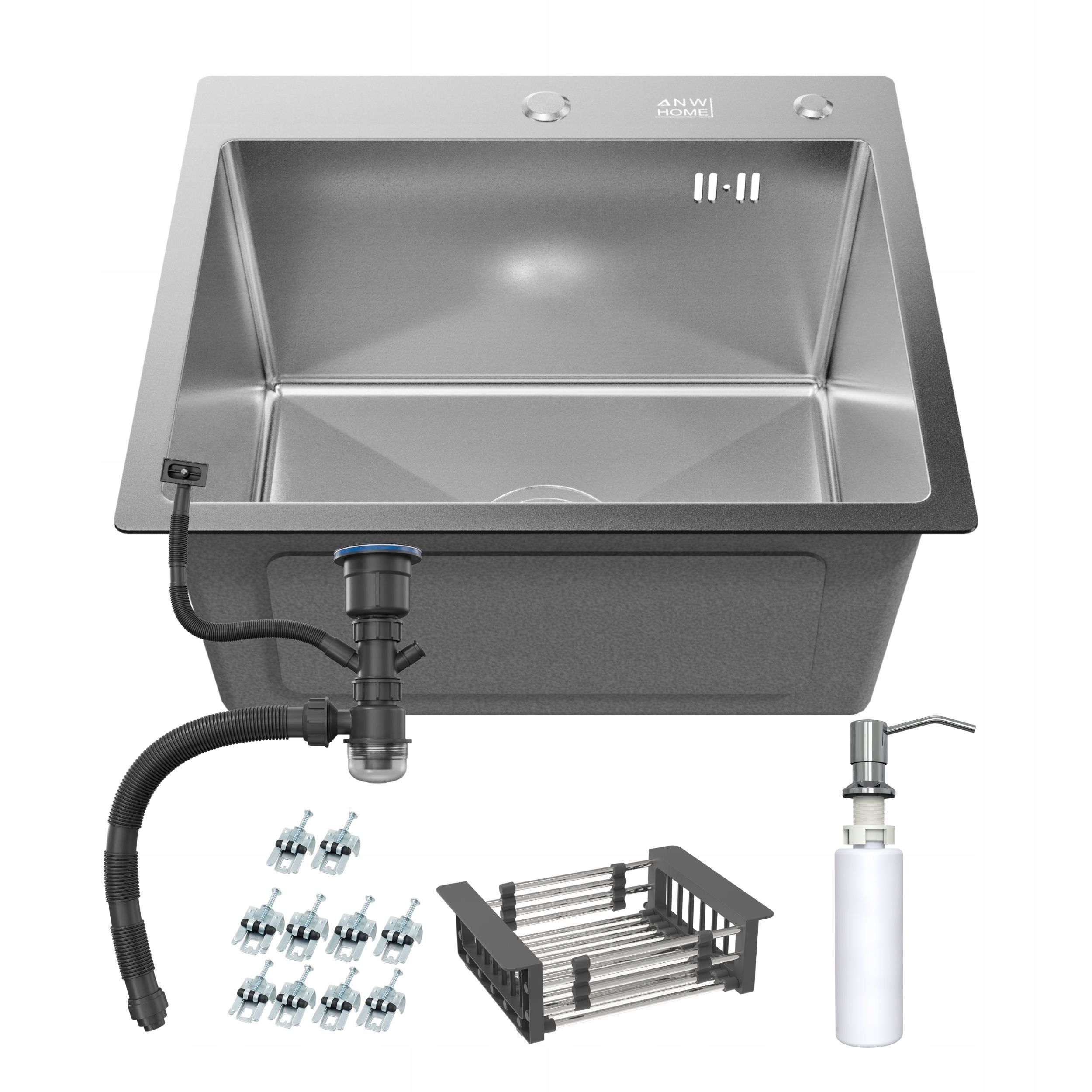 Kuchyňský Dřez 50×45×22 Ocel 304 Hluboký, Jednokomorový, Zapuštěný