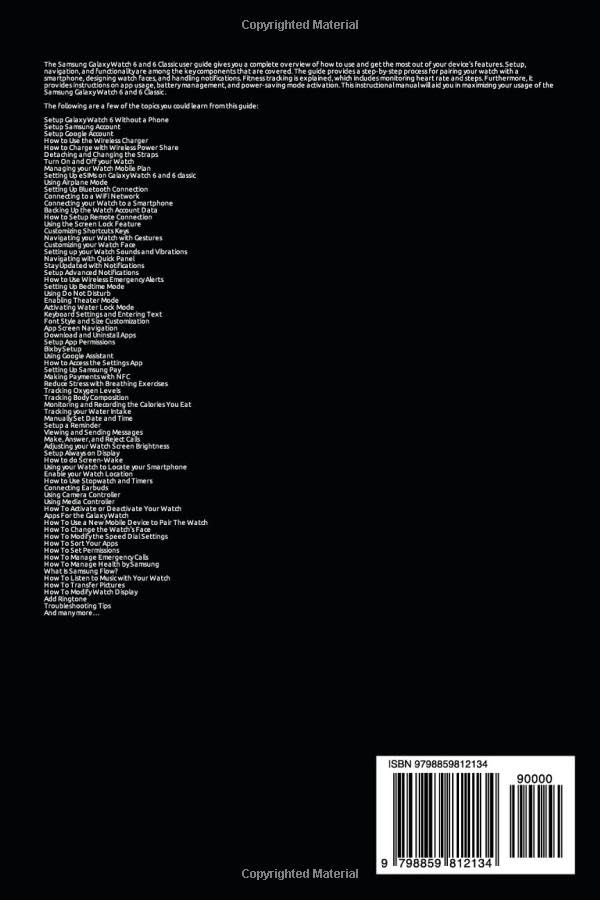 Easton, Denvey Samsung Galaxy Watch 6 User's Guide: A Complete Manual for s Język publikacji angielski