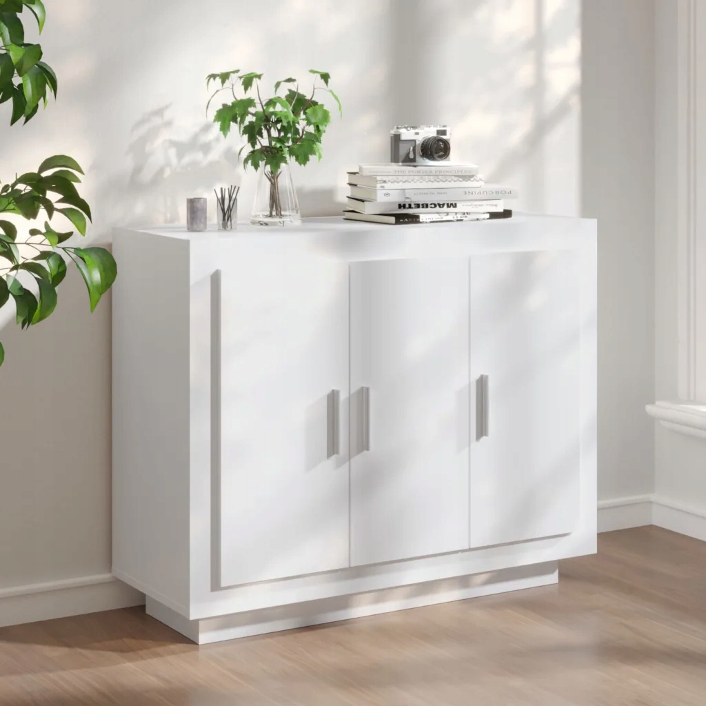 Příborník bílý 92 x 35 x 75 cm kompozitní dřevo Bílá 811835