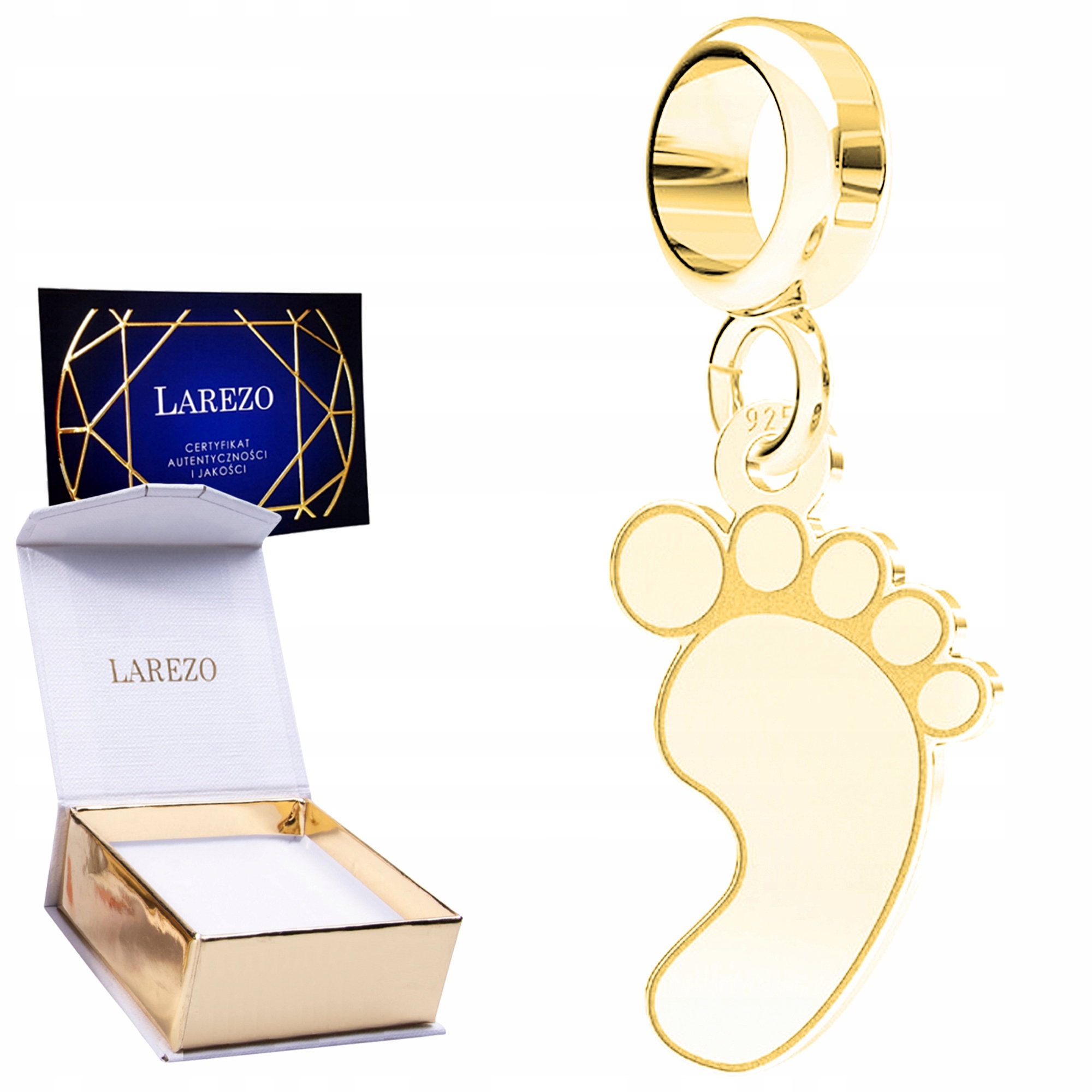 Charms Zlatý Závěsný závěs s nohou dětské nohy pro matku, Stříbro 925