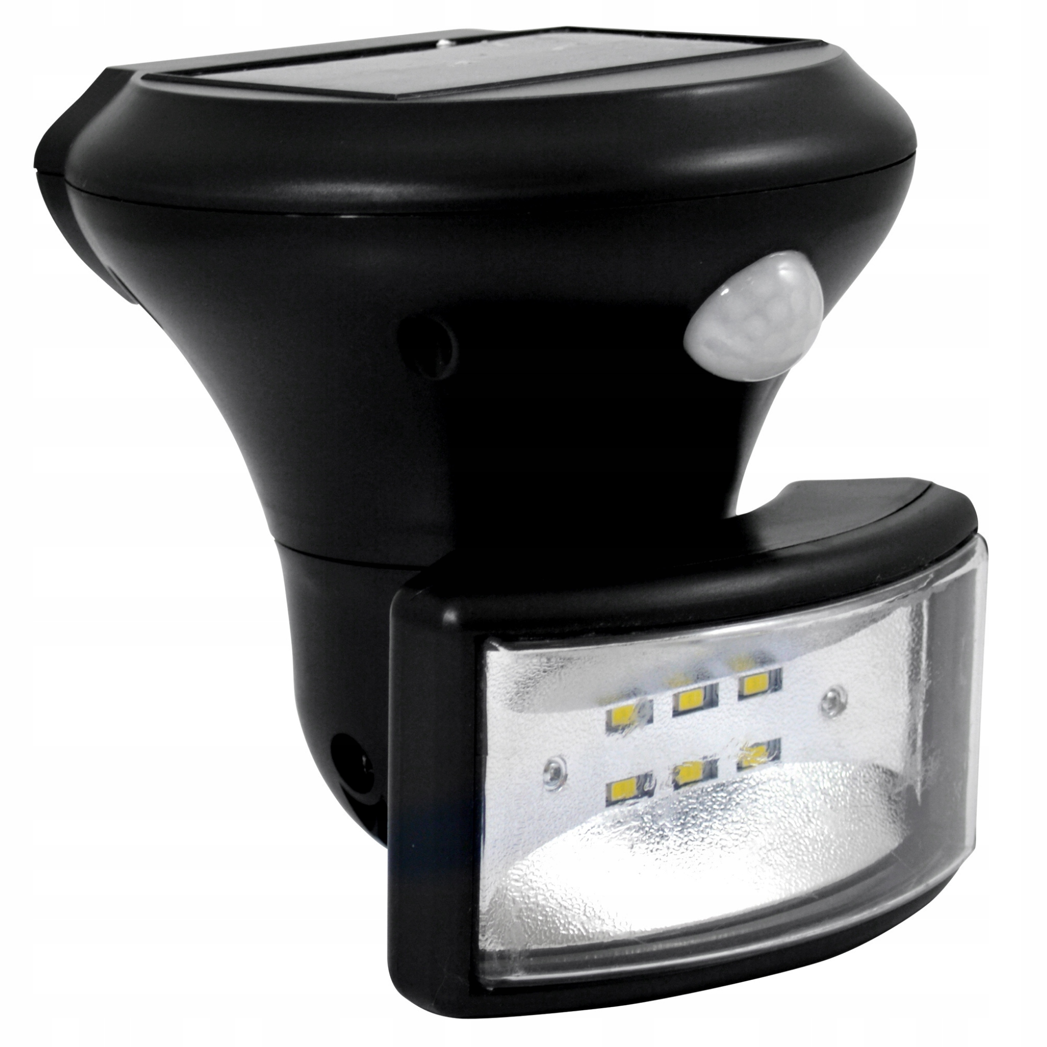 Nástěnné svítidlo solární Led svítidlo 5W s senzorem, černá, studená barva Polux