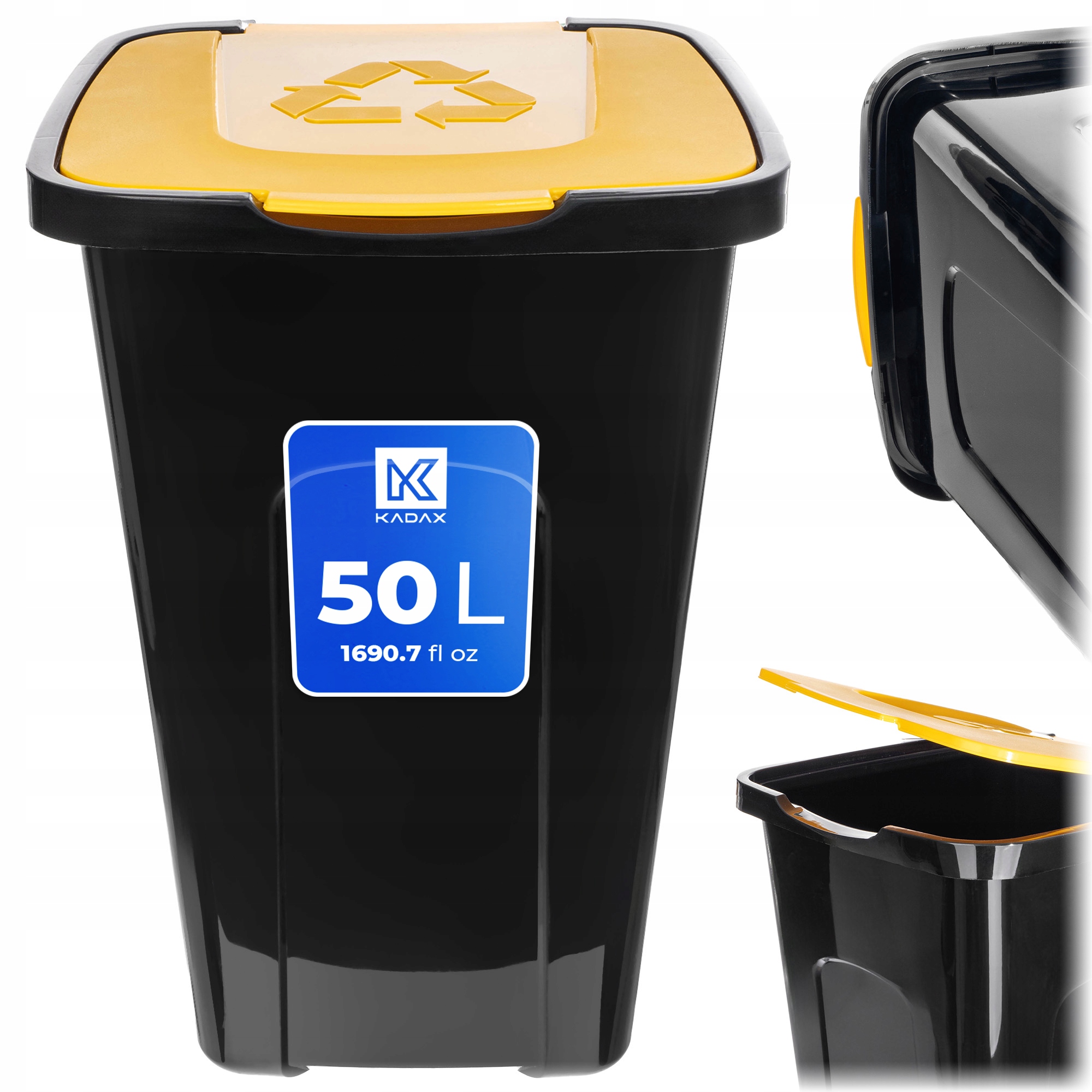 Levně Odpadkový Koš Nádoba Na Tříděný Odpad 50 L, Žlutý Plast