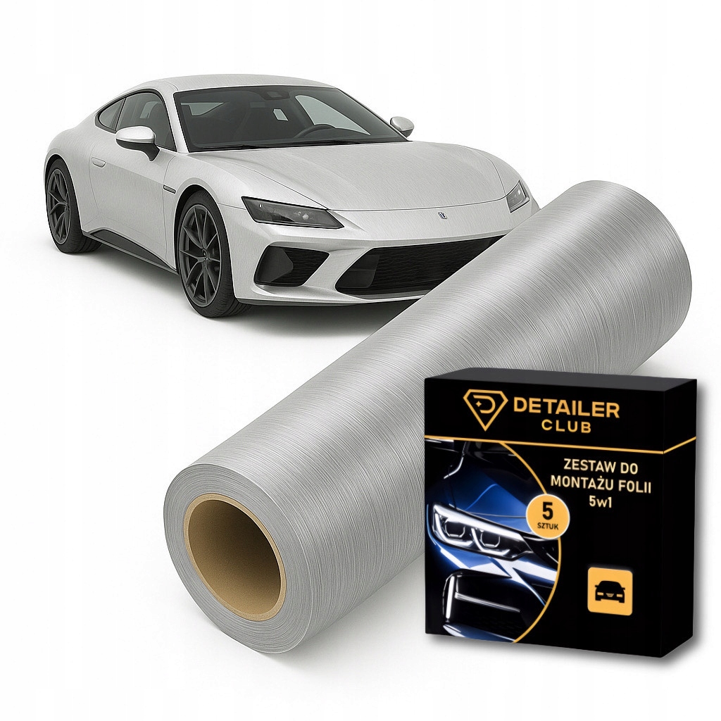 Fólie Dýha do auta z hliníku kartáčovaná stříbrná 152 x 400 cm sada