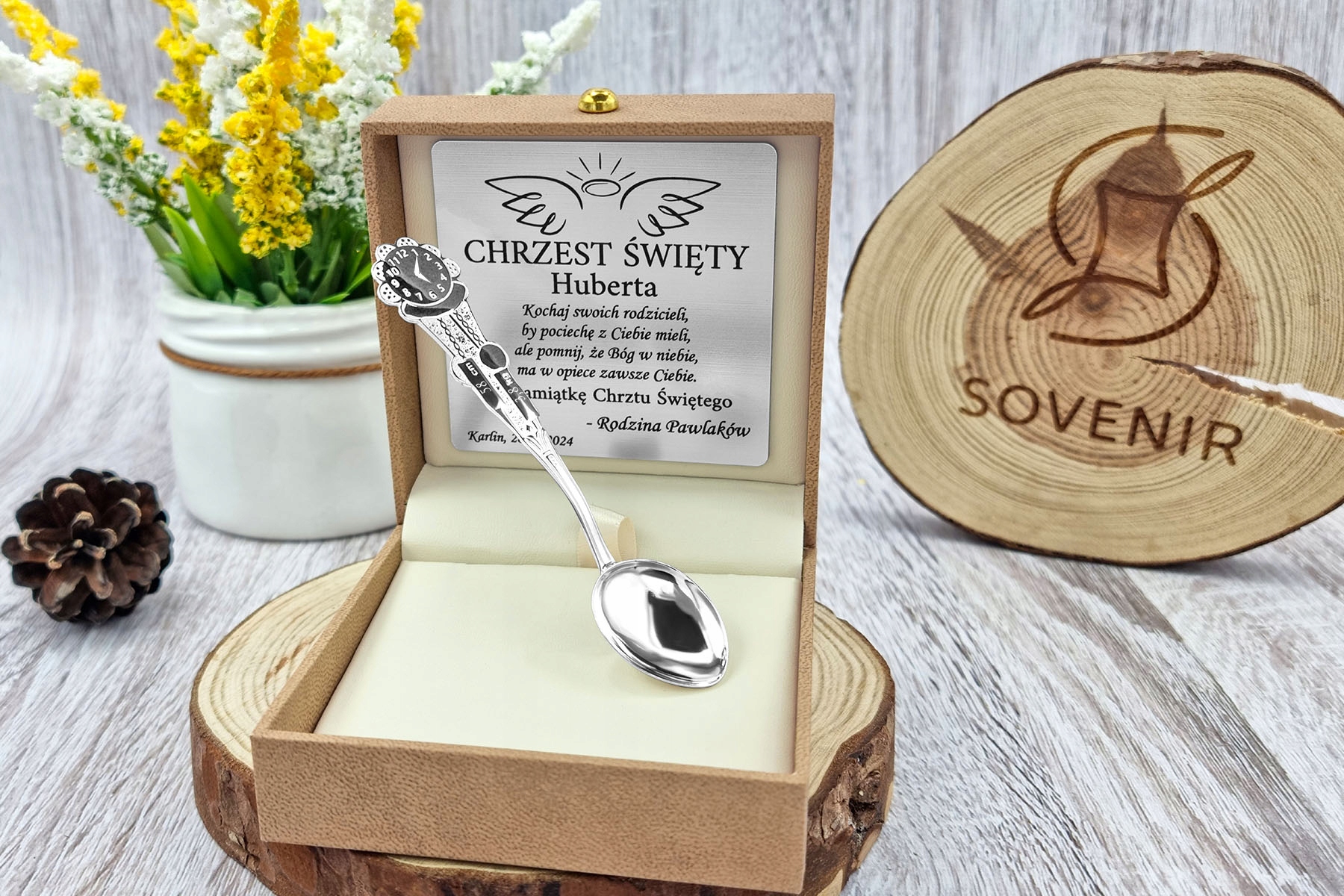 Łyżeczka Srebrna 925 z GRAWEREM Chrzest Urodziny EAN (GTIN) 5903957243030