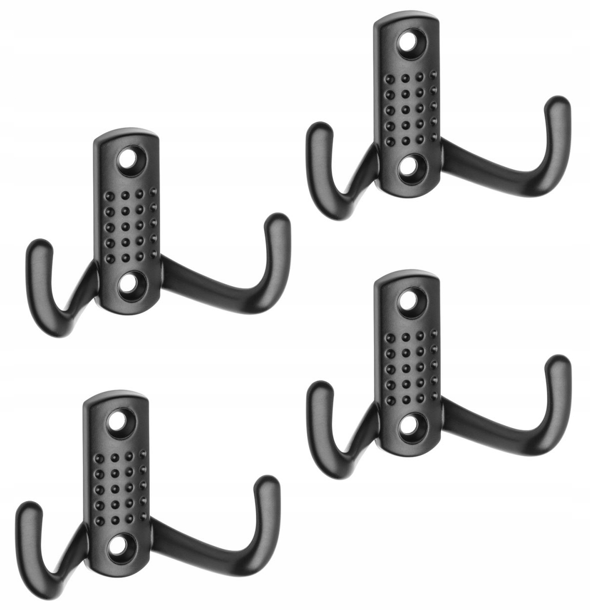 

4x Wieszak Haczyk Ścienny na Ubrania Ścianę Czarny