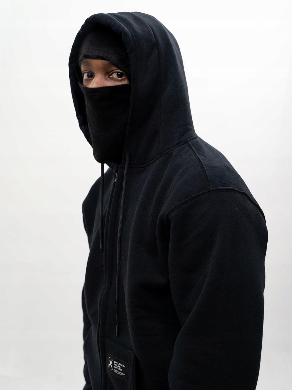 Rozepínací mikina S Kapucí rouškou Classic Klokan Black Point XXL