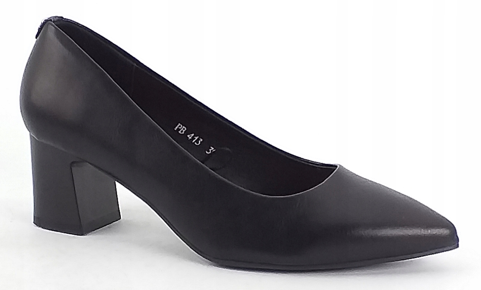 Czółenka Sergio Leone PB413 Obuwie Damskie Półbuty Na Słupku Czarny 37