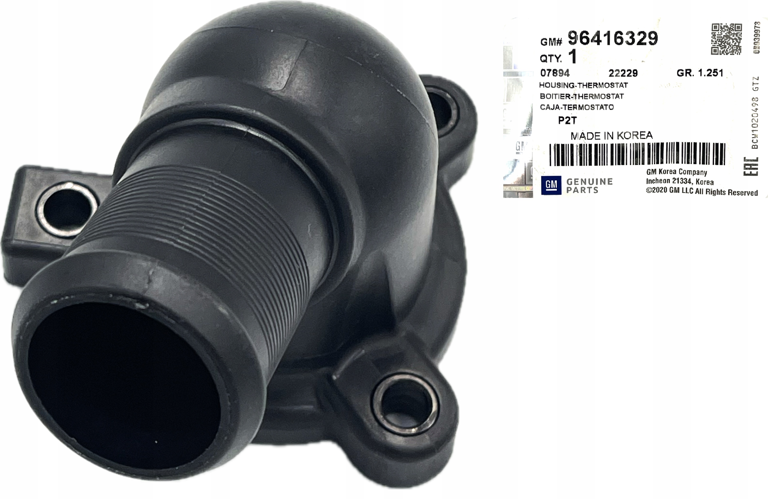 OBUDOWA TERMOSTATU CHEVROLET AVEO DAEWOO KALOS 1.2 16V 96416329 OE ORYGINAŁ