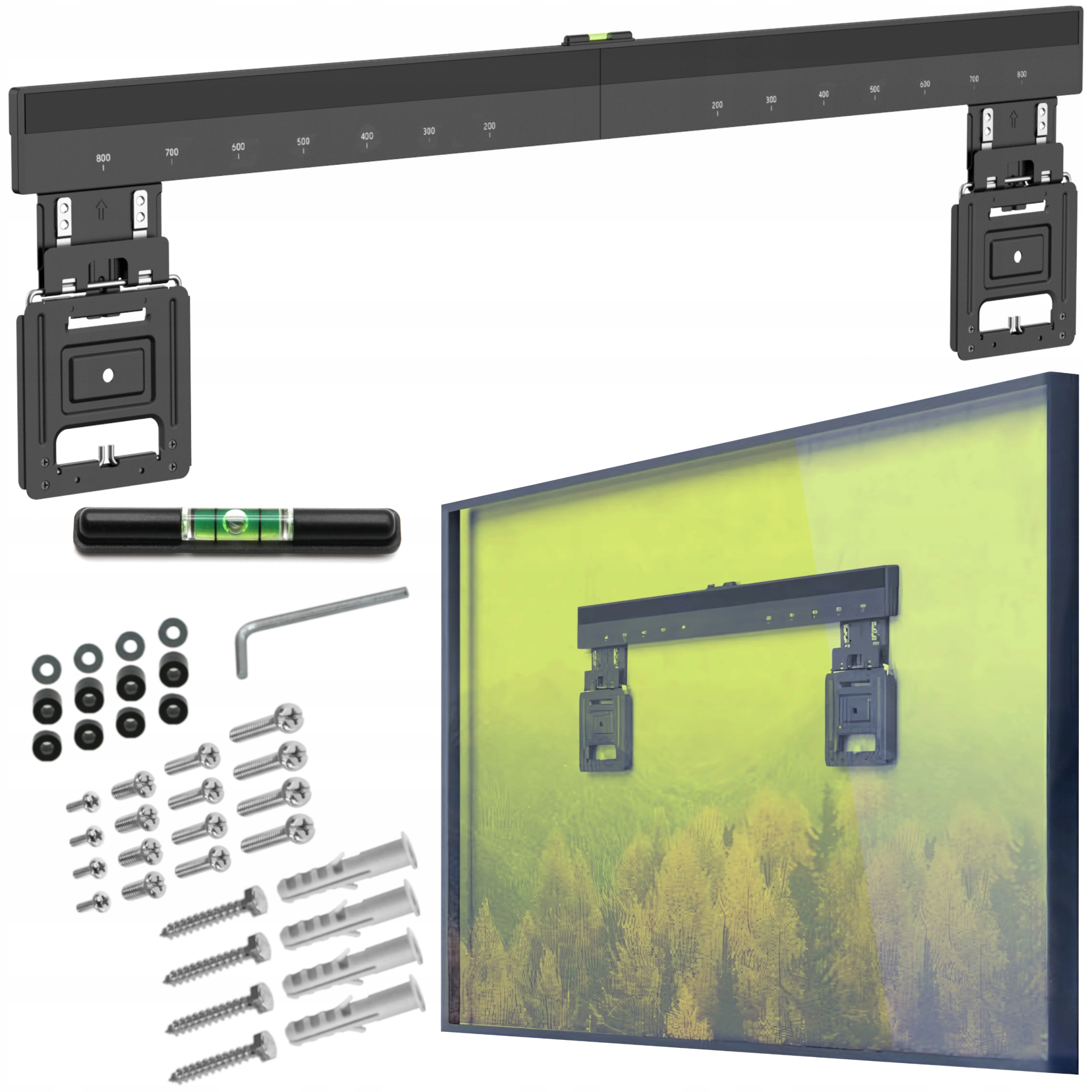 Uchwyt do telewizora 43-100 cali wieszak Tv uniwersalny ultra płaski 75kg