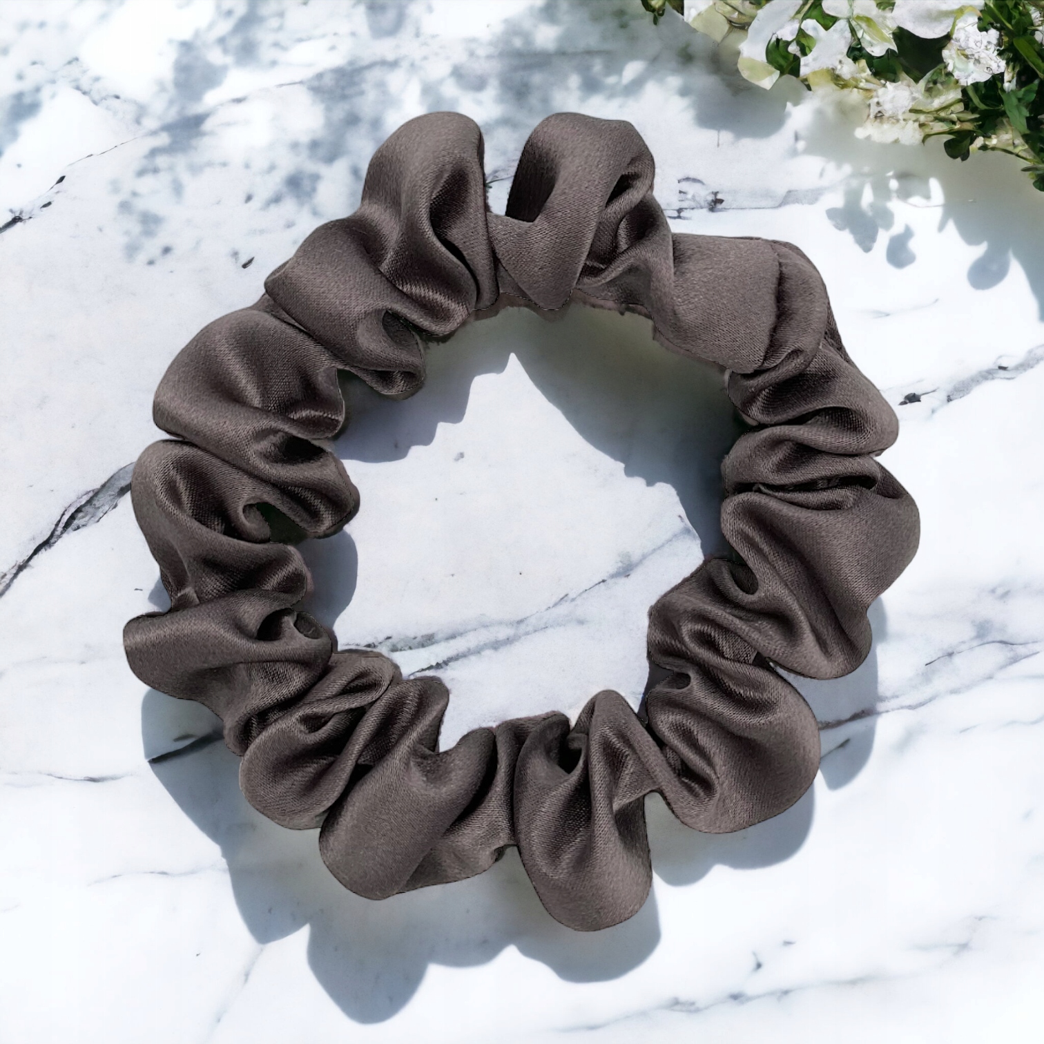 Jedwabna gumka do włosów Szara S, mała naturalna 100% jedwab Misueno Marka Inna marka