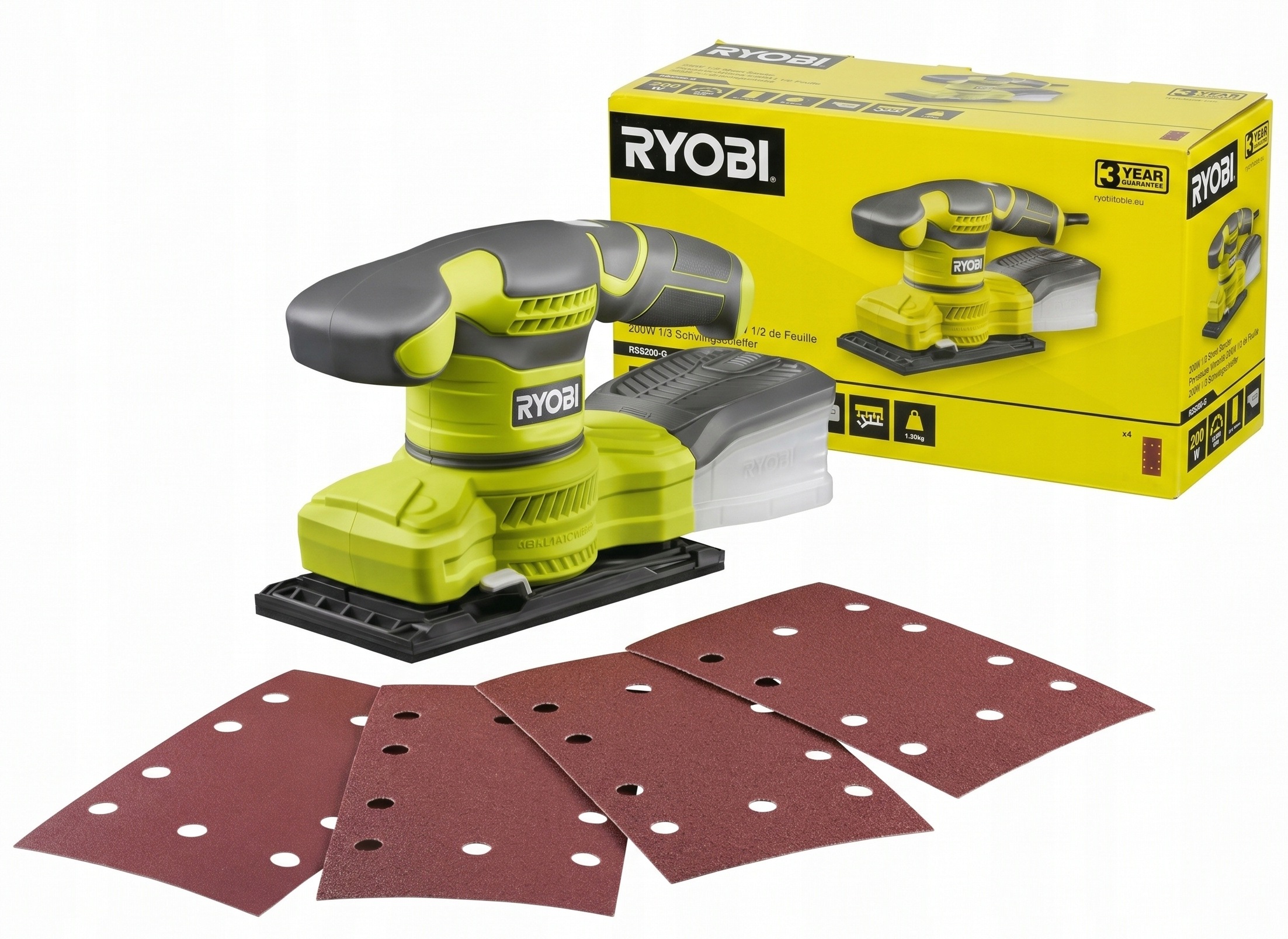 Síťová oscilační bruska 93x185 mm 200 W RSS200-G Ryobi