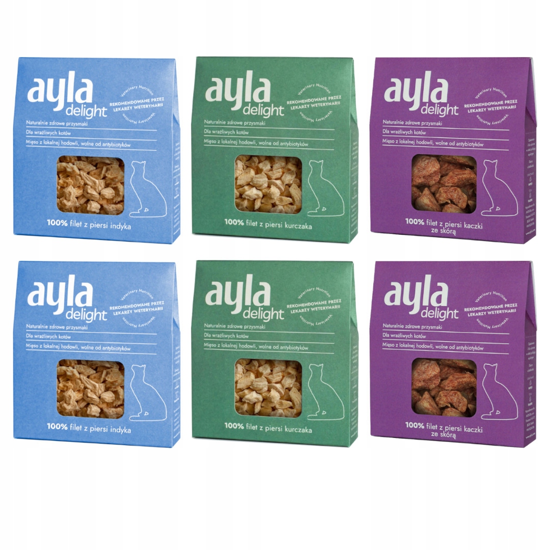 Levně Ayla Delight Filé Prsa Mix Chutí 6x28g Lyofilizovaná Pamlsek Pro Kočky