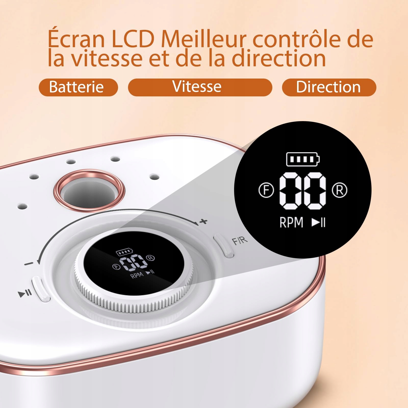 CIVPOWER Frezarka Do Paznokci 35000 OBRMIN Z Akumulatorem 4000mAh — miniatura 4