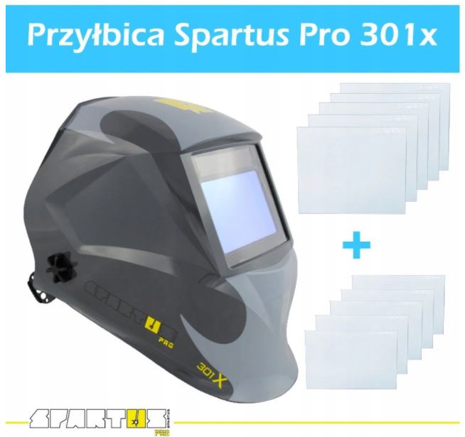 PRZYŁBICA SAMOŚCIEMNIAJĄCA 301X SPARTUS Duże pole widzenia 100x65 +SZYBKI Seria PROFESSIONAL