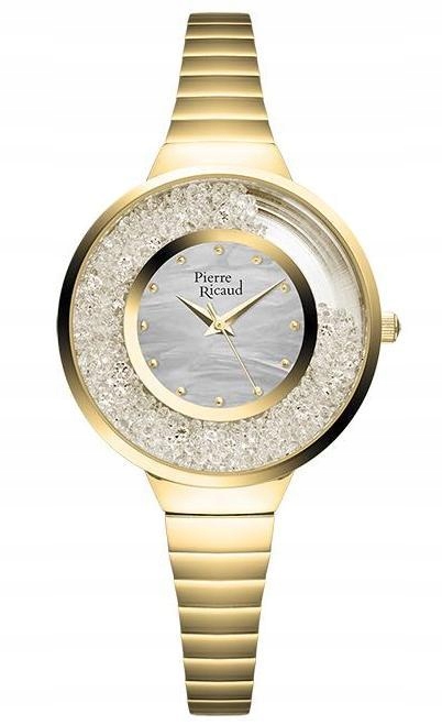 Nové Originální dámské hodinky Pierre Ricaud P21093.114SQ zlaté, křišťály