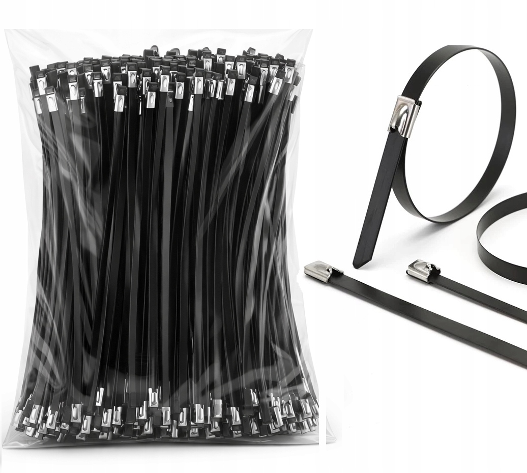 Opaski Zaciskowe 4,6x300 mm Stalowe Nierdzewne Trytki metalowe 50 Sztuk