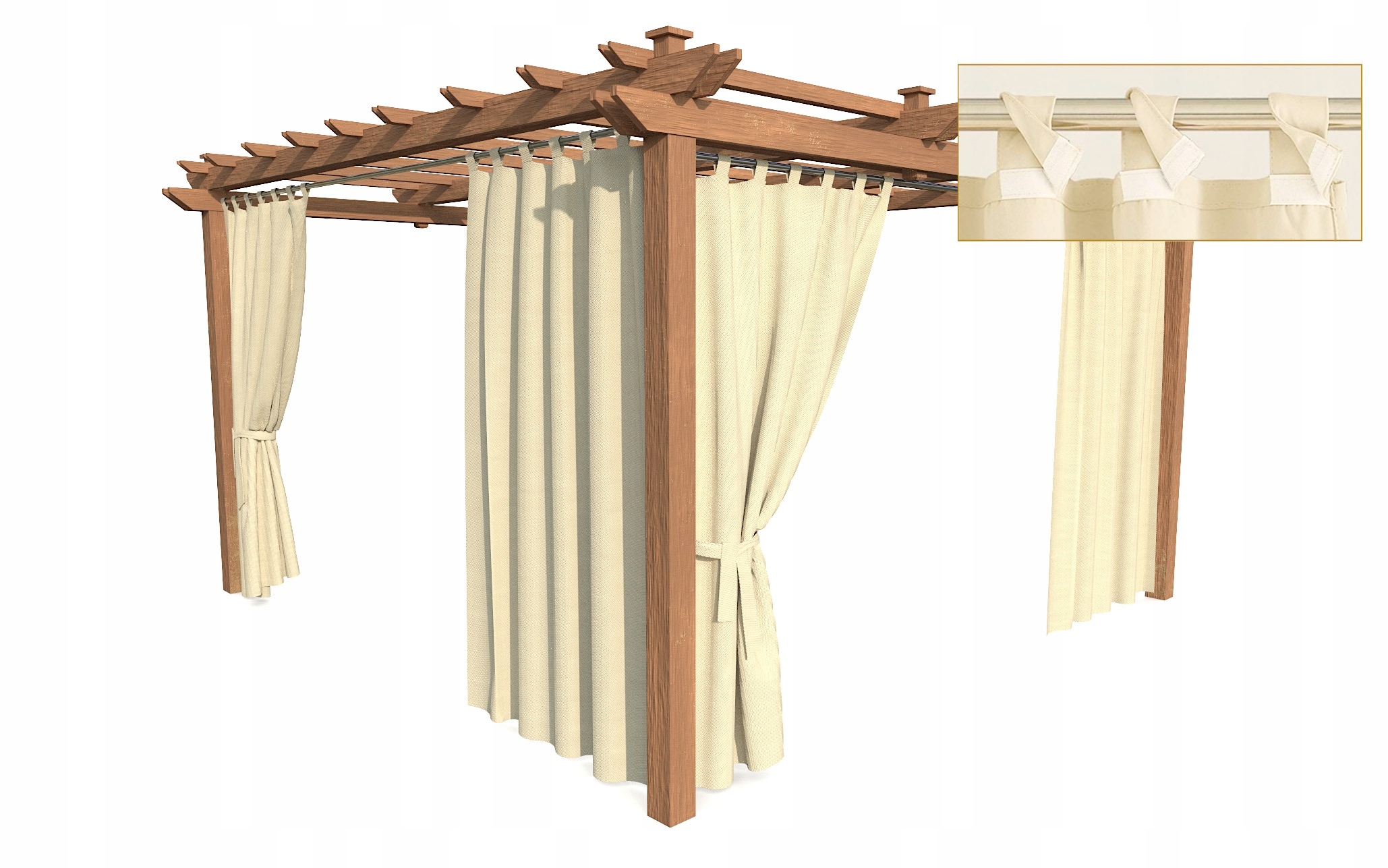 Zasłona ogrodowa z RZEPEM na taras kremowa 155x240 Kod producenta 5904734898382