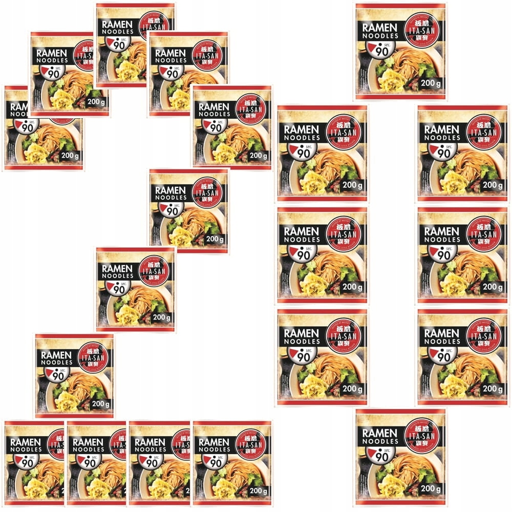 Levně 20 x Korejské čerstvé těstoviny na polévku Ramen Připravené za 90 sekund 200 g Ita-san