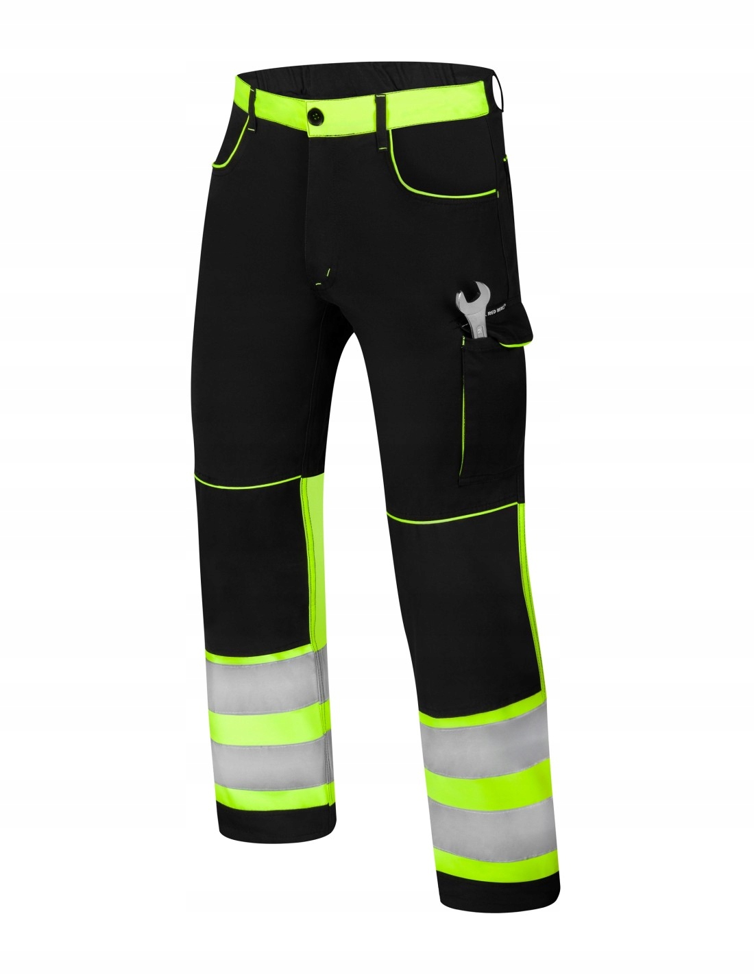 Spodnie robocze Redberg V-smart czarny seledyn 56