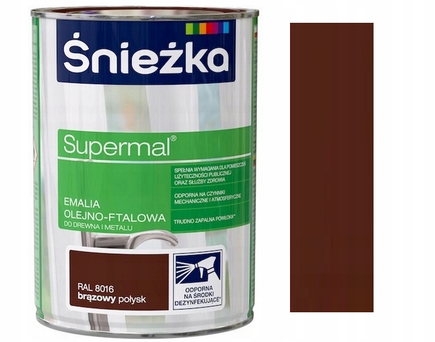 

Śnieżka Supermal Emalia Olej-ftal Brąz 8016 0.8L
