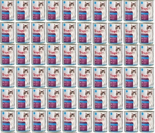 Levně Krmivo mokré pro kočky Tropi s rybou v omáčce 415 g x 60 ks Ryba