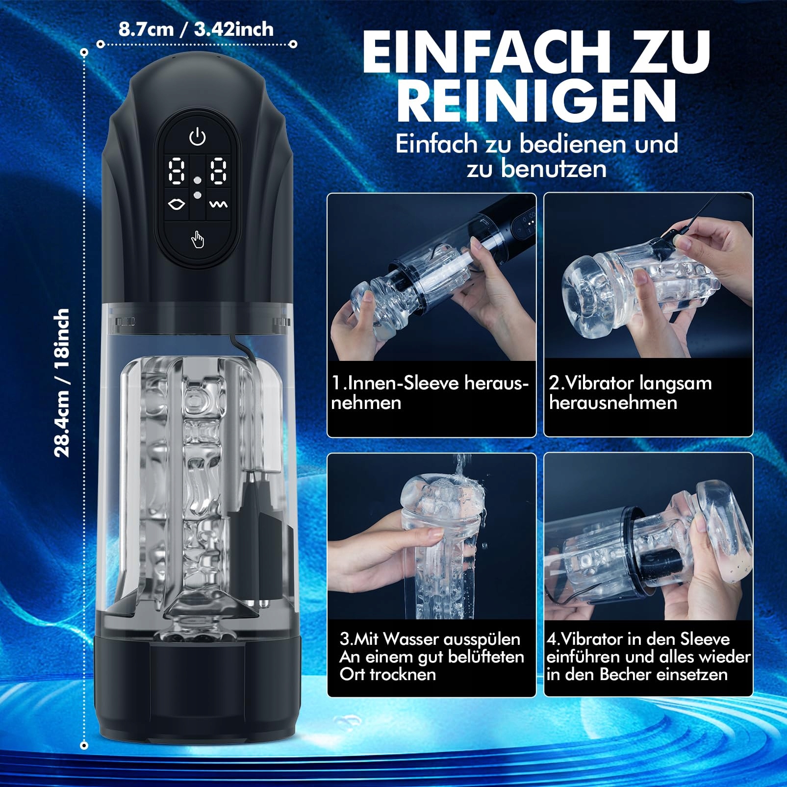 AUTOMATISCHER Saug Masturbator Dla Mężczyzn Elektryczny Stymulator — miniatura 7