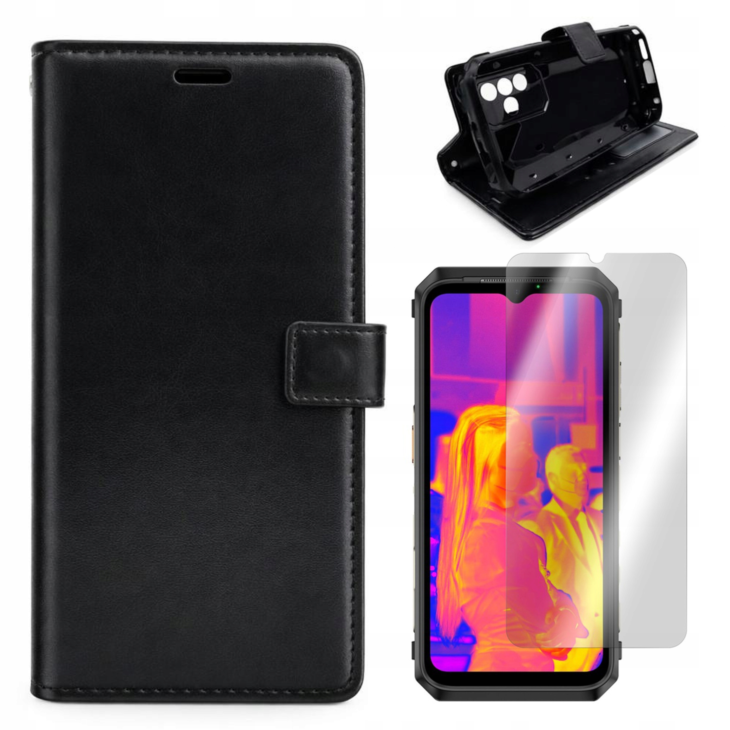 Etui do uleFone Power Armor 18T Smart Crazy czarn Obudowa Pokrowiec i Szkło