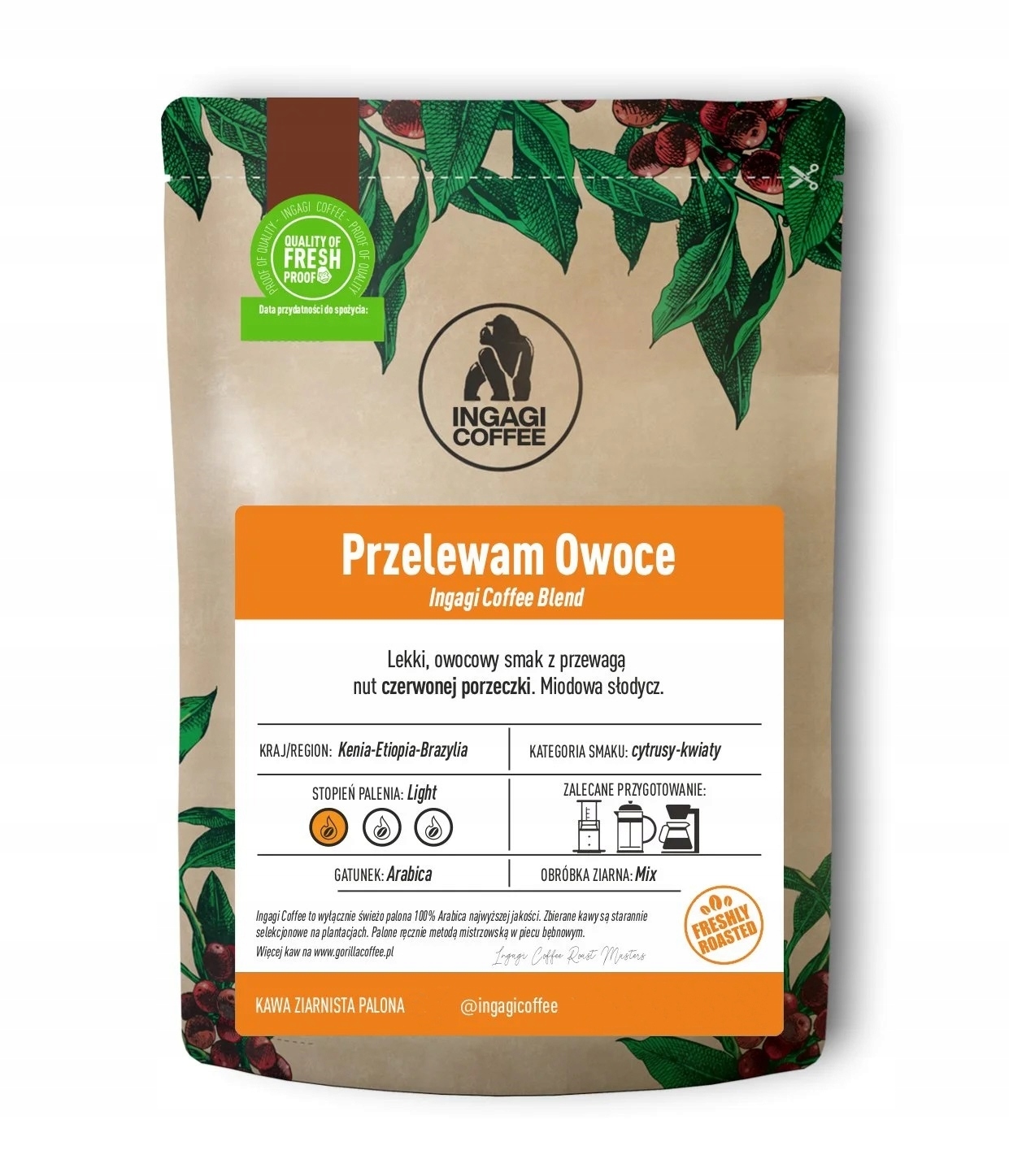 Káva zrnková Přelévám Ovoce Blend 1000 g